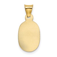 14K Pendant with Rose and White Rhodium Diamond-cut Corpus Oval view 3