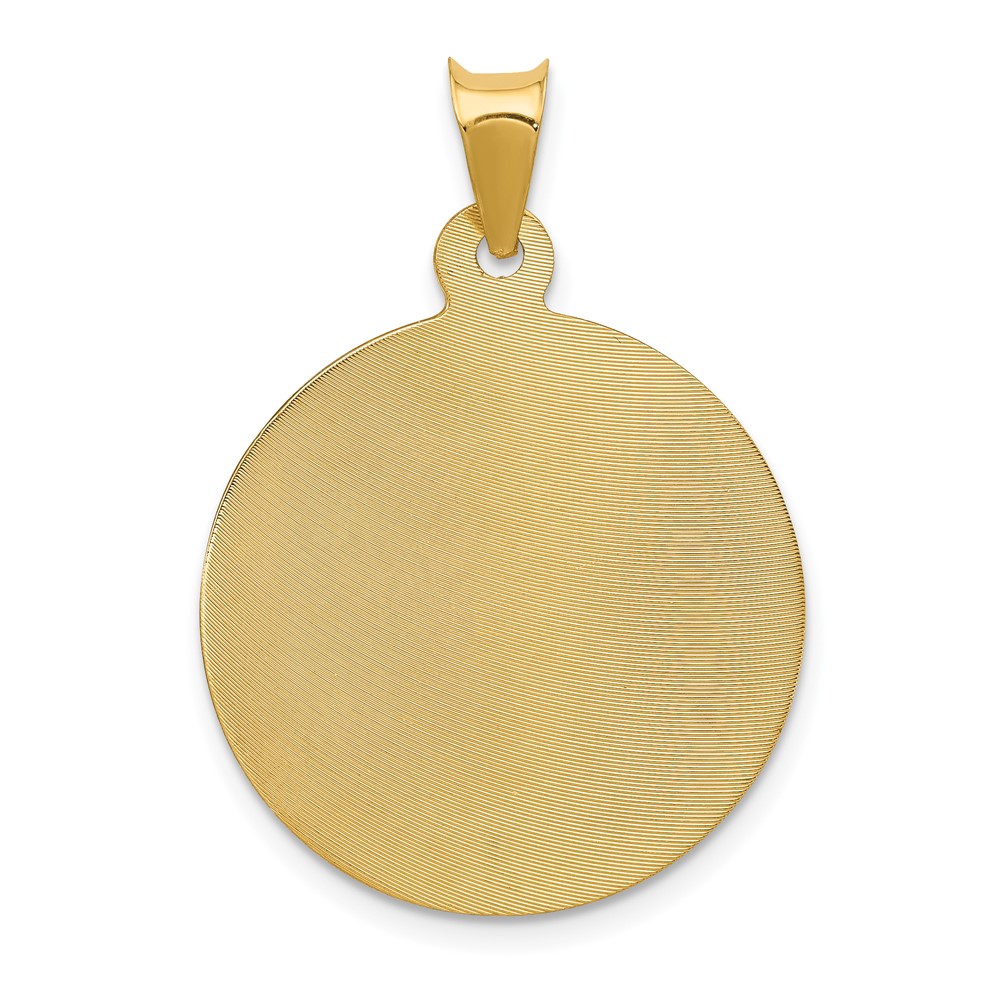 14K Polished D/C Corpus Circle Pendant (K5616)