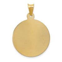 14K Yellow Gold Polished Diamond-cut Corpus Circle Pendant view 4