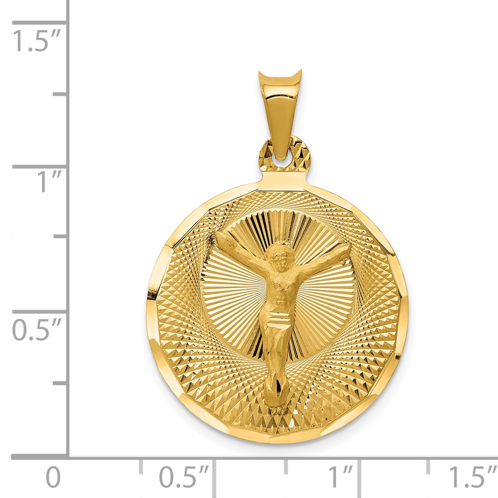 14K Polished D/C Corpus Circle Pendant (K5616)