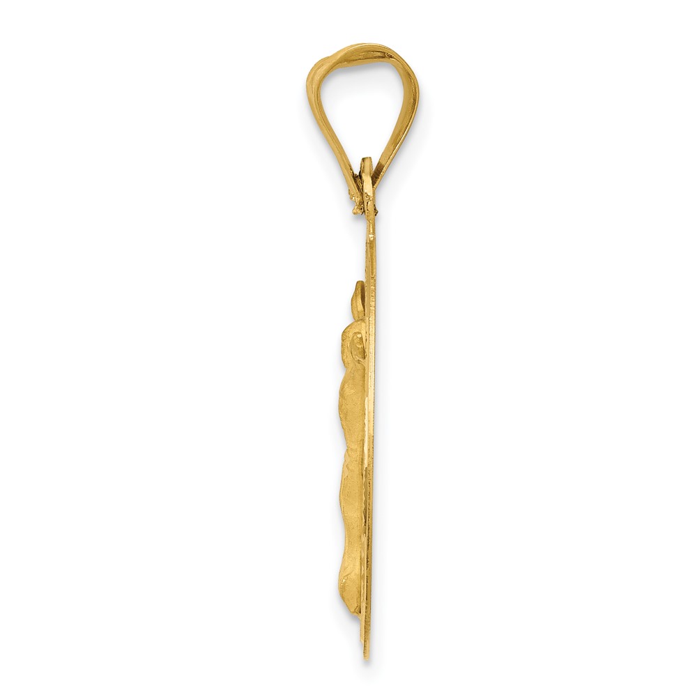 14K Polished D/C Corpus Circle Pendant (K5617)