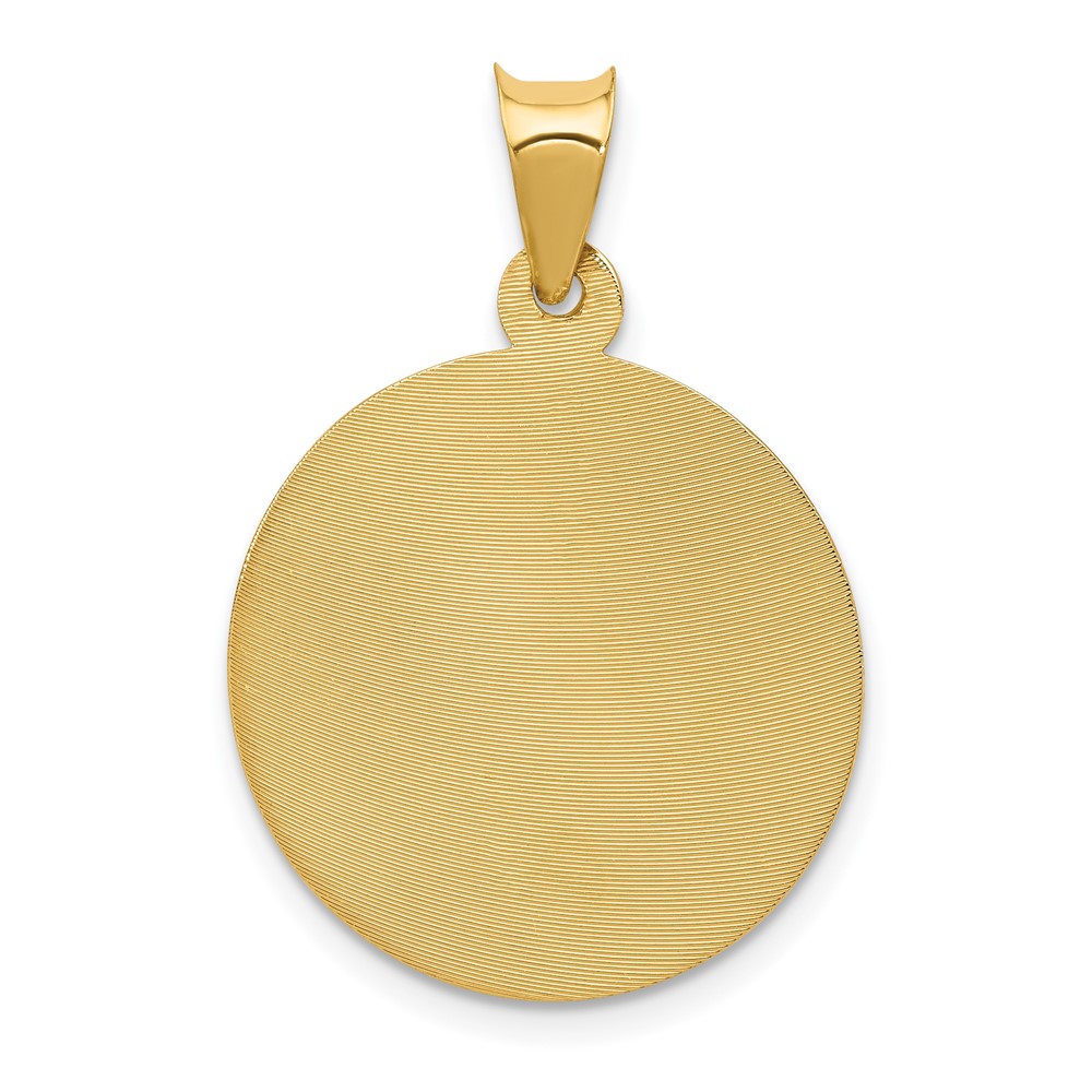 14K Polished D/C Corpus Circle Pendant (K5617)