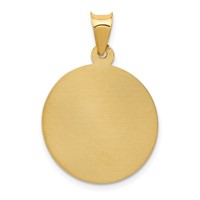 14K Yellow Gold Polished Diamond-cut Corpus Circle Pendant view 4
