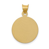 14K Yellow Gold Polished Diamond-cut Corpus Circle Pendant view 4