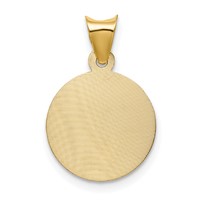 14K Yellow Gold Polished Diamond-cut Corpus Circle Pendant view 4