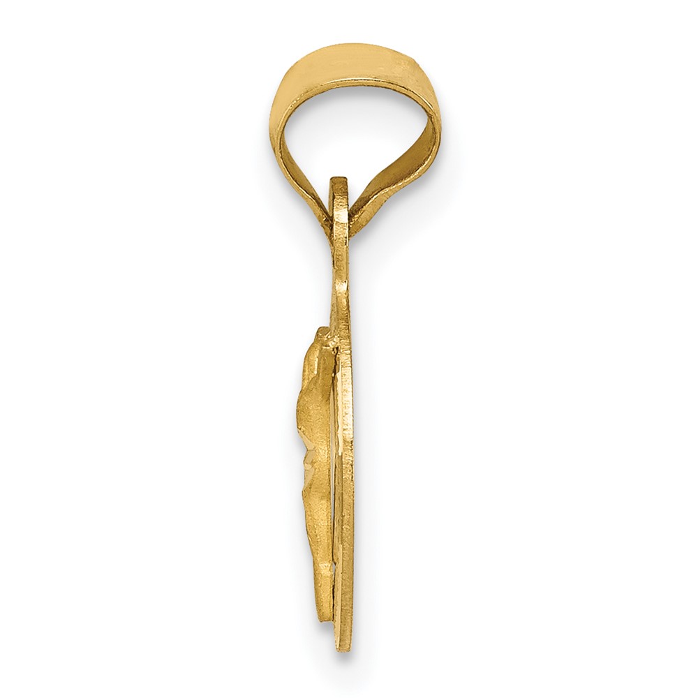 14K Polished D/C Corpus Circle Pendant (K5620)