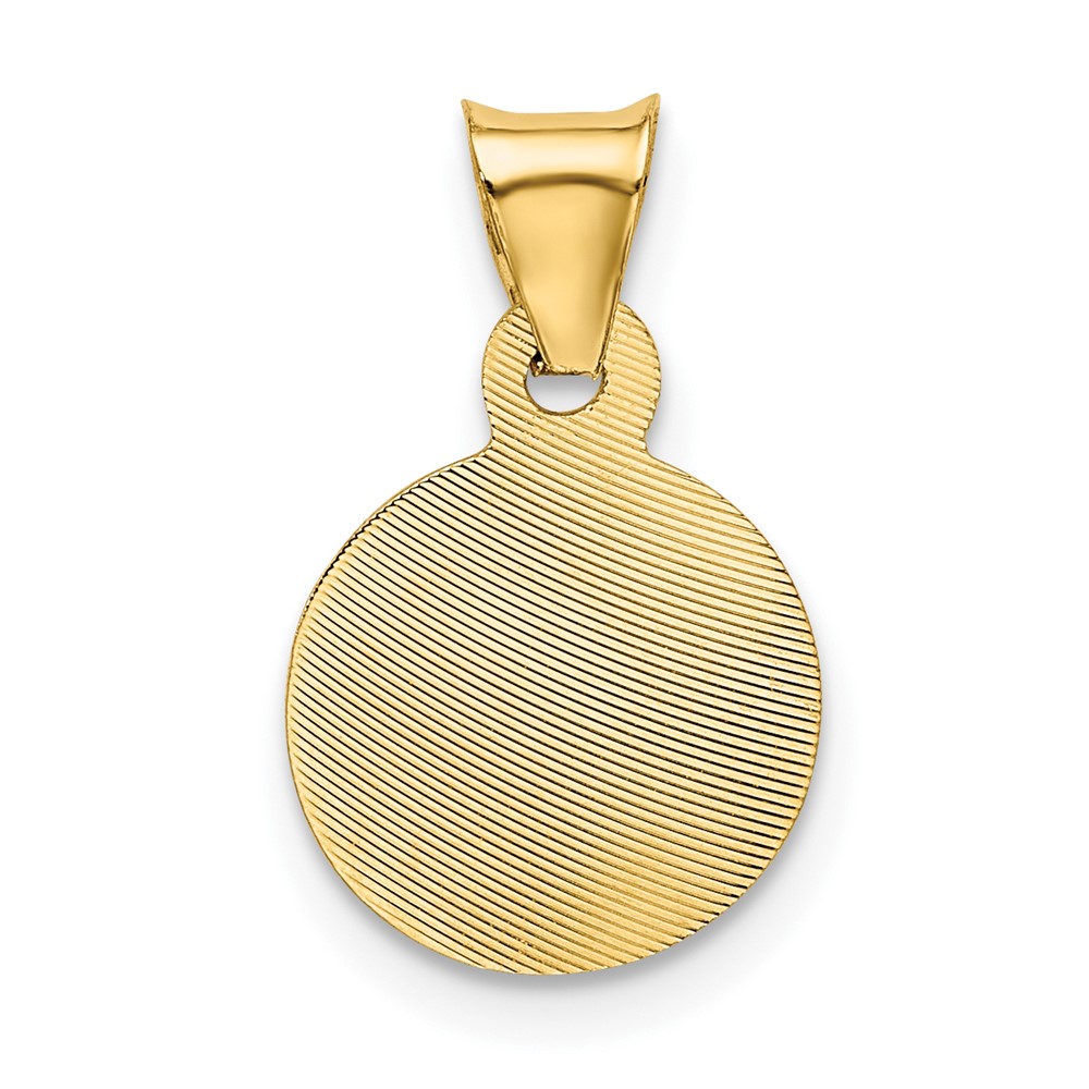 14K Polished D/C Corpus Circle Pendant (K5620)