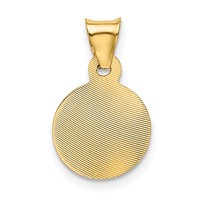 14K Yellow Gold Polished Diamond-cut Corpus Circle Pendant view 3