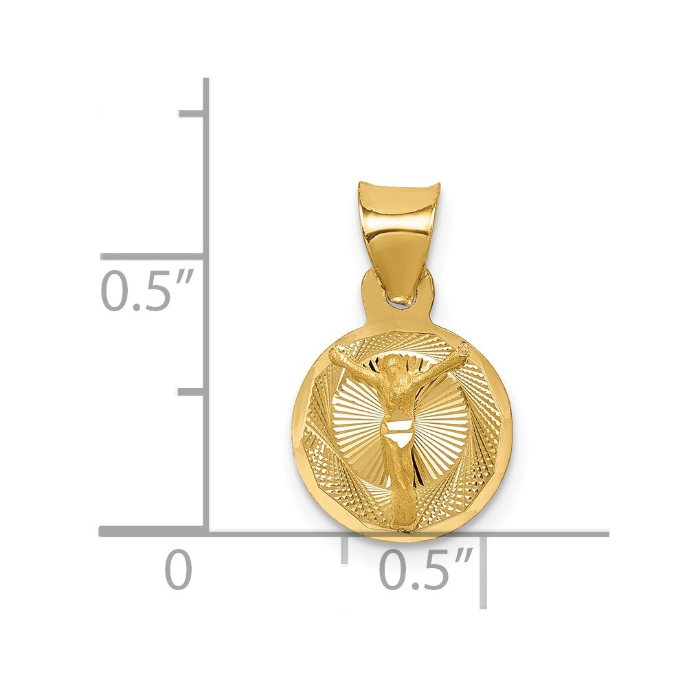 14K Polished D/C Corpus Circle Pendant (K5620)