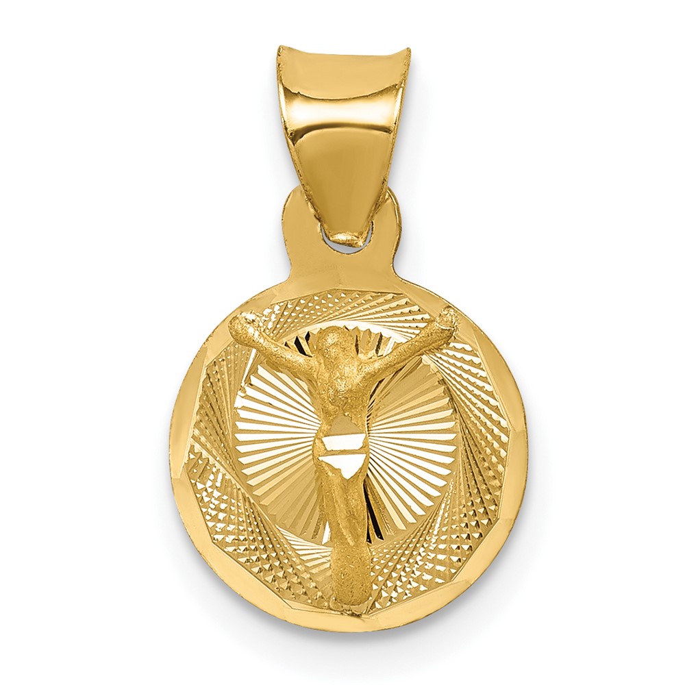 14K Polished D/C Corpus Circle Pendant (K5620)