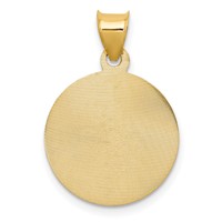 14K Pendant with Rose and White Rhodium Diamond-cut Corpus Circle view 4