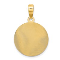 14K Yellow Gold Polished Diamond-cut Solid Our Lady of Guadalupe Round Pendant view 3