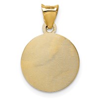 14K Pendant with Rose and White Rhodium Polished Diamond-cut Solid Our Lady of Guadalupe Round view 4
