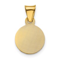 14K Yellow Gold Polished Diamond-cut Semi-solid Our Lady of Guadalupe Round Pendant view 3