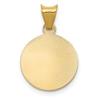 14K Yellow Gold Polished Diamond-cut Semi-solid Our Lady of Guadalupe Round Pendant view 4
