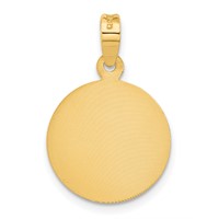 14K Yellow Gold Polished Diamond-cut Solid Our Lady of Guadalupe Round Pendant view 3