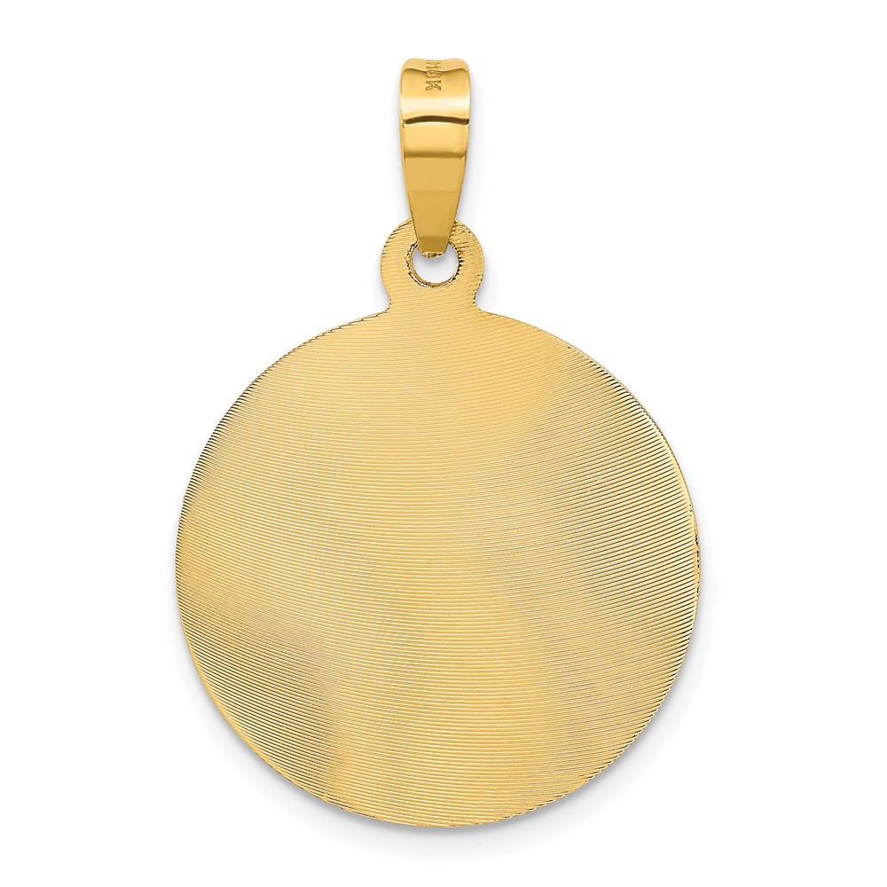 14K Polished D/C Lady Of Guadalupe Circle Pendant (K5632)