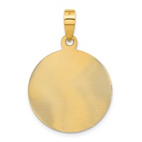 14K Yellow Gold Polished Diamond-cut Large Solid Our Lady of Guadalupe Round Pendant view 3