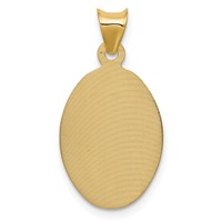 14K Yellow Gold Polished Diamond-cut Semi-solid Our Lady of Guadalupe Oval Pendant view 4