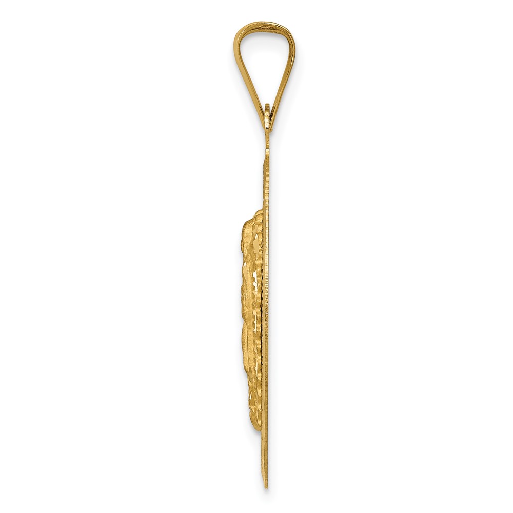 14K Polished D/C  Lady Of Guadalupe Oval Pendant (K5635)