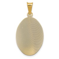 14K Yellow Gold Polished Diamond-cut Solid Our Lady of Guadalupe Oval Pendant view 4