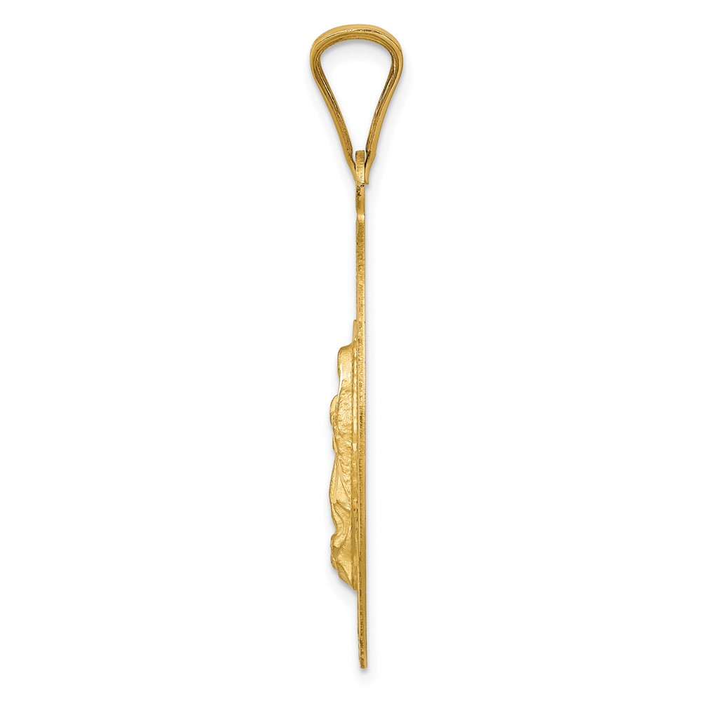 14K Polished D/C  Lady Of Guadalupe Oval Pendant (K5636)