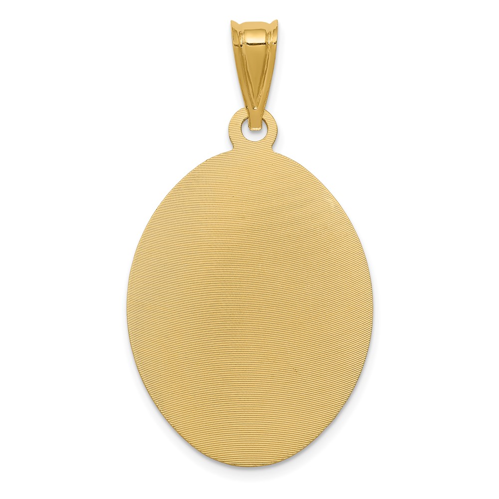 14K Polished D/C  Lady Of Guadalupe Oval Pendant (K5636)