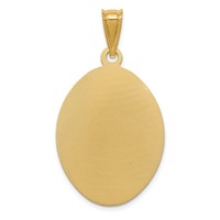 14K Yellow Gold Polished Diamond-cut Solid Large Our Lady of Guadalupe Oval Pendant view 4