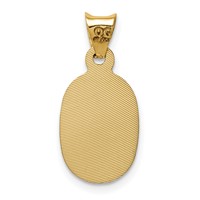 14K Pendant with Rose and White Rhodium Diamond-cut Solid Our Lady of Guadalupe Oval view 3