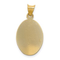 14K Pendant with Rose and White Rhodium Diamond-cut Solid Our Lady of Guadalupe Oval view 4