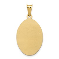 14K Pendant with Rose and White Rhodium Diamond-cut Solid Our Lady of Guadalupe Oval view 4
