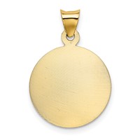 14K Pendant with Rose and White Rhodium Polished Diamond-cut Solid Our Lady of Guadalupe Round view 3
