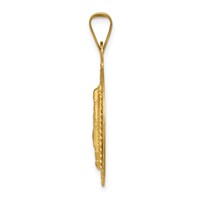 14K Pendant with Rose and White Rhodium Polished Diamond-cut Solid Our Lady of Guadalupe Round view 2