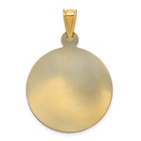 14K Pendant with Rose and White Rhodium Polished Diamond-cut Solid Large Our Lady of Guadalupe Round view 4