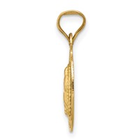 14K Yellow Gold Polished Diamond-cut Semi-solid Our Lady of Guadalupe Oval Pendant view 2