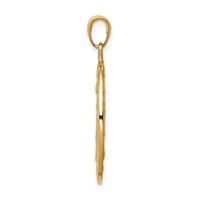 14K Yellow Gold Polished and Satin Solid Miraculous Medal Oval Pendant view 2