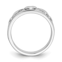 14K White Gold Claddagh Band view 2