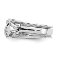 14K White Gold Claddagh Band view 4