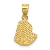 14K Yellow Gold Satin Diamond-cut Virgin Mary Pendant view 4