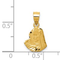 14K Yellow Gold Satin Diamond-cut Virgin Mary Pendant view 3