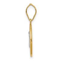 14K and White Rhodium Solid St. Benedict Medal Round Pendant view 2