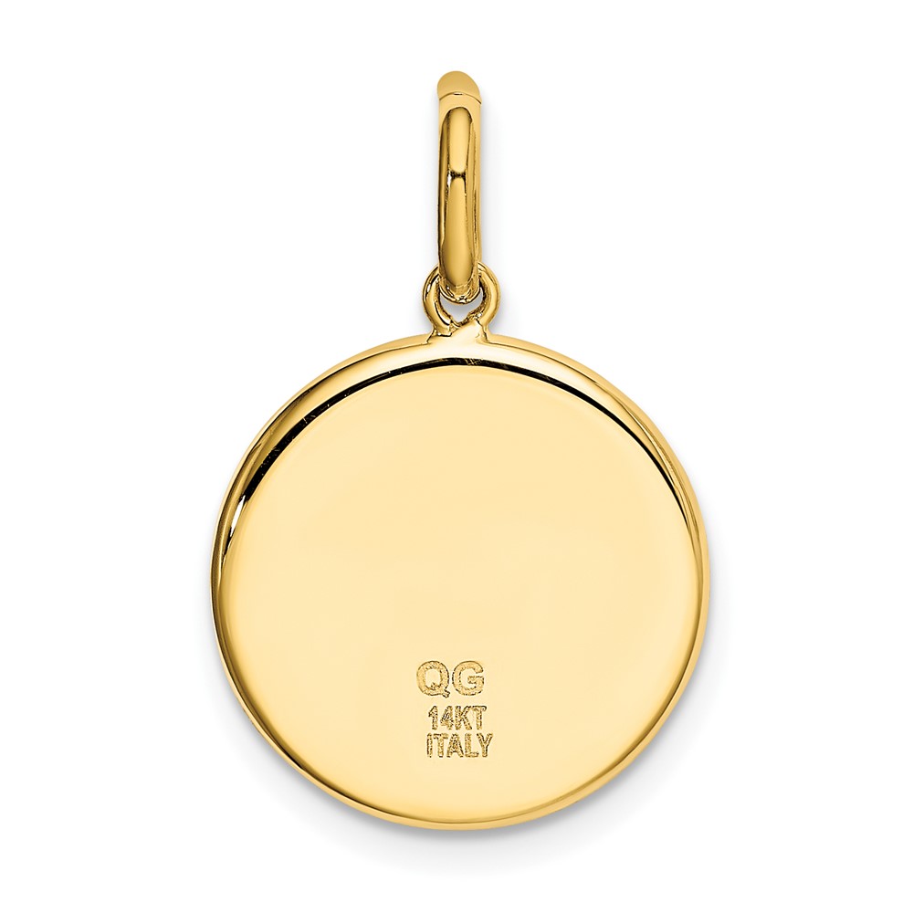 14K Polished And Satin St Christopher Medal Pendant (K5662)