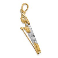 14K and White Rhodium CZ Polished Diamond-cut St. Jude Thaddeus Pendant view 2