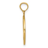 14K Polished and Satin Solid St. Michael Medal Round Pendant view 2