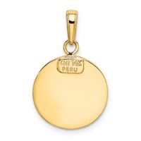 14K Polished and Satin Solid St. Michael Medal Round Pendant view 3
