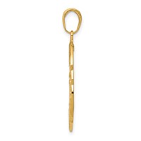 14K Yellow Gold Polished Solid Large Saint Michael Protect Us Medal Badge Pendant view 2