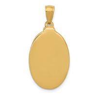 14K Yellow Gold Polished and Satin Solid St Theresa Medal Oval Pendant view 4