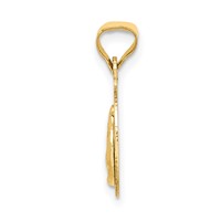 14K Pendant with Rose and White Rhodium Diamond-cut Baptism Round view 2