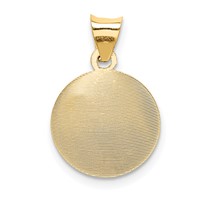 14K Pendant with Rose and White Rhodium Diamond-cut Baptism Round view 4
