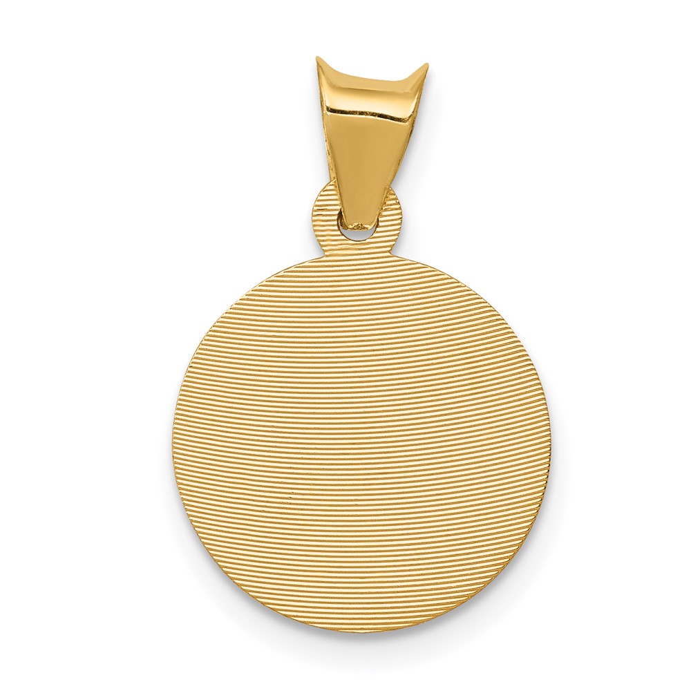 14k Polished and D/C Baptism Circle Pendant (K5676)